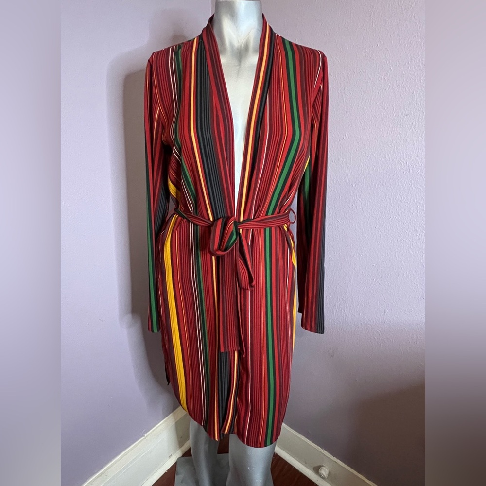 Must Have Multicolor Striped Long Sleeve Cover up